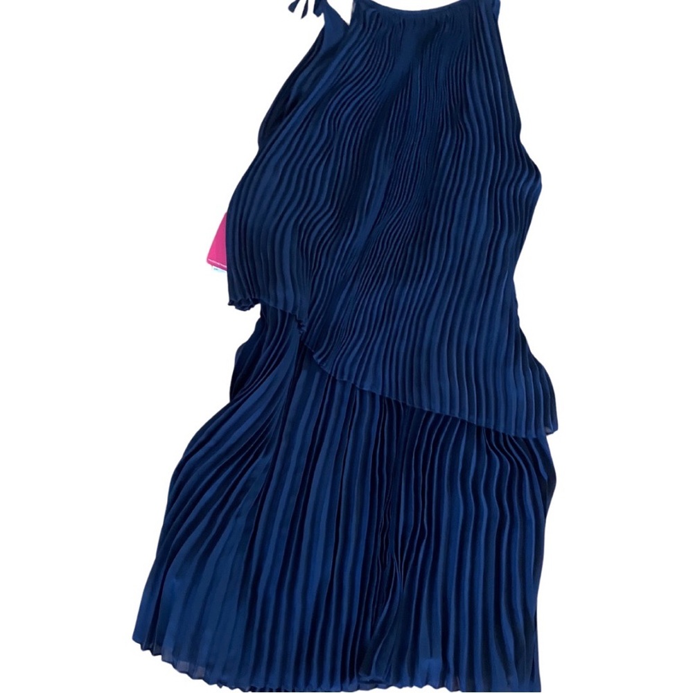 Vince Camuto Navy Crimped Dress Size 4 NWT - Picture 4 of 6